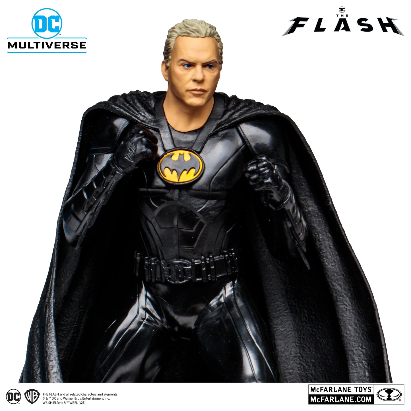 Batman Michael Keaton Statue Gold Label Figura Statue The Flash Movie Dc Multiverse Mcfarlane Toys 30 cm