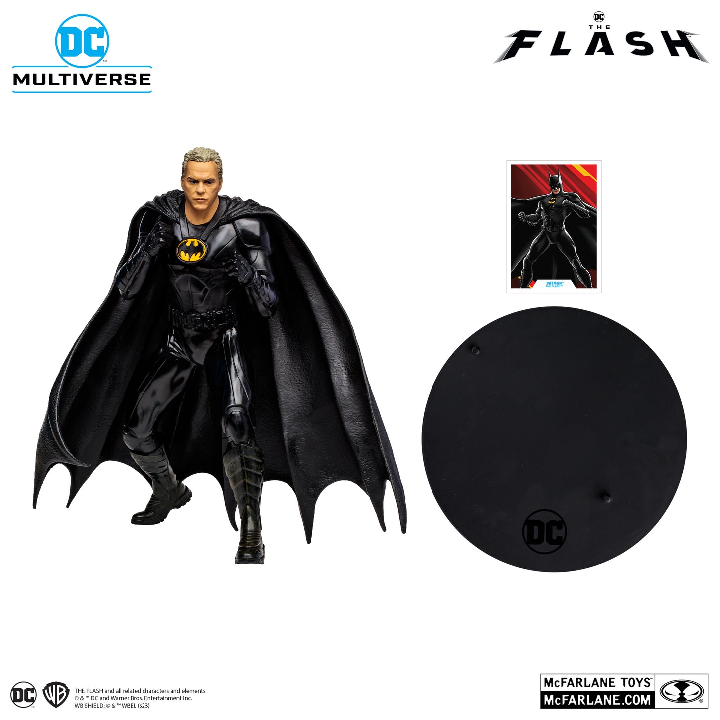 Batman Michael Keaton Statue Gold Label Figura Statue The Flash Movie Dc Multiverse Mcfarlane Toys 30 cm