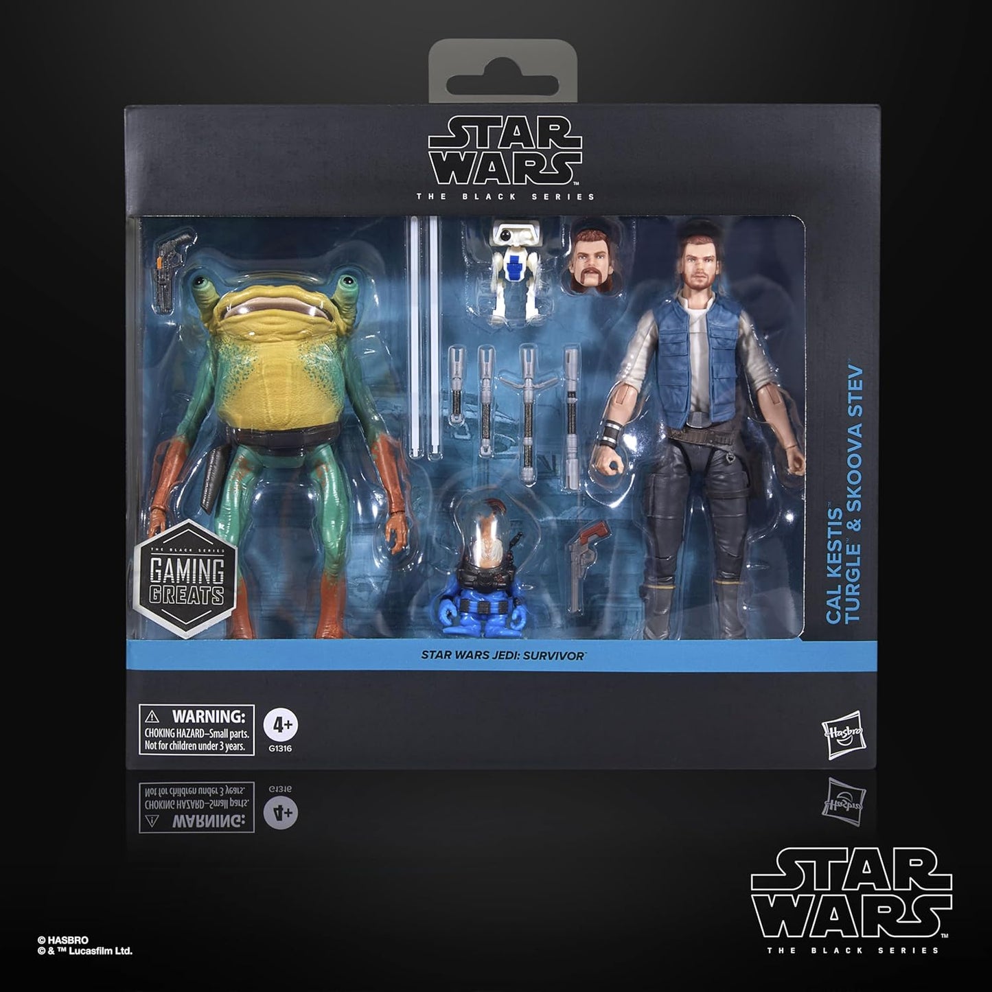 Cal Kestis Turgle & Skoova Stev Pack Figuras de Acción Star Wars Jedi Survivor Black Series 16 Cm