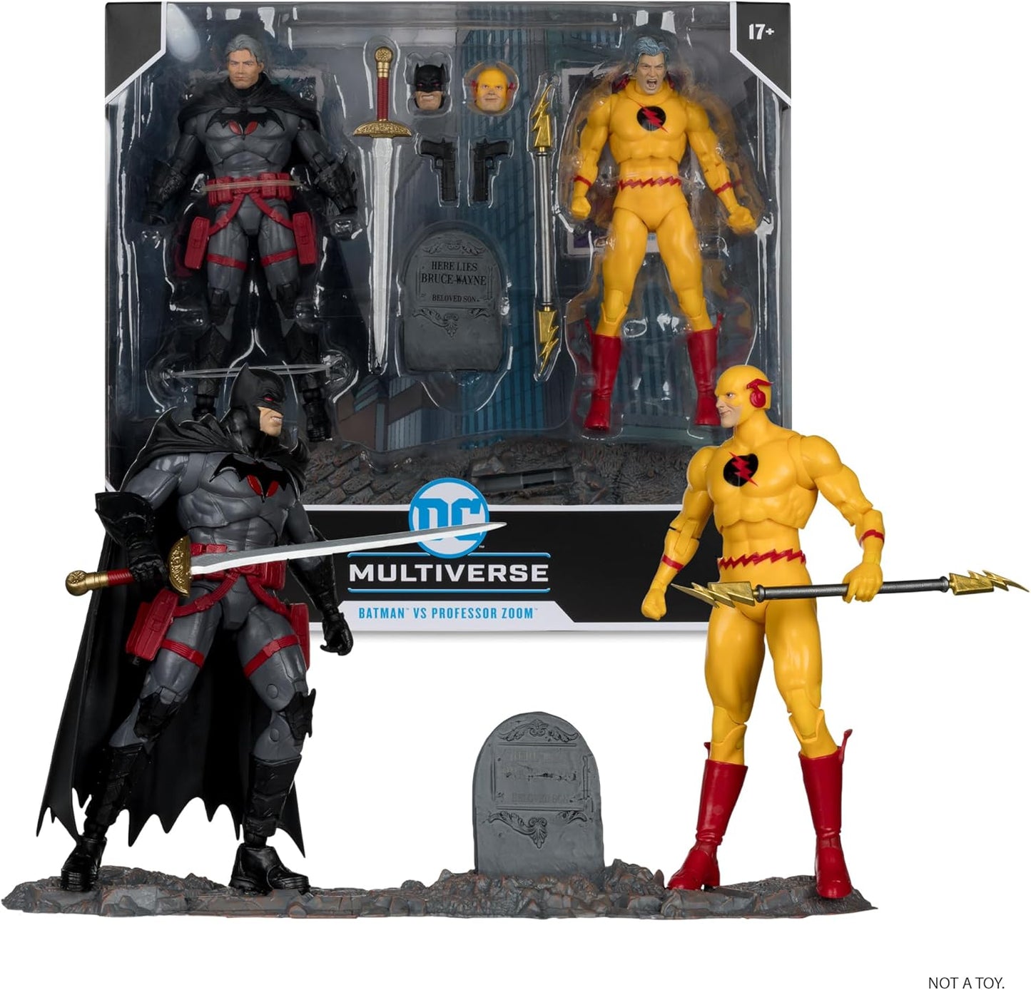 Pack Batman Thomas Wayne Vs Professor Zoom Figura de Acción Flashpoint Dc Mcfarlane Toys 18 Cm