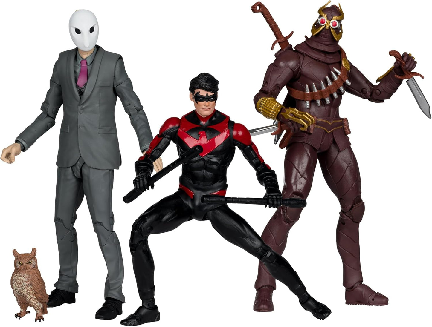 Nightwing Vs Talon & Owl Figura De Acción Pack Gold Label Batman Dc Multiverse Mcfarlane Toys 18 cm