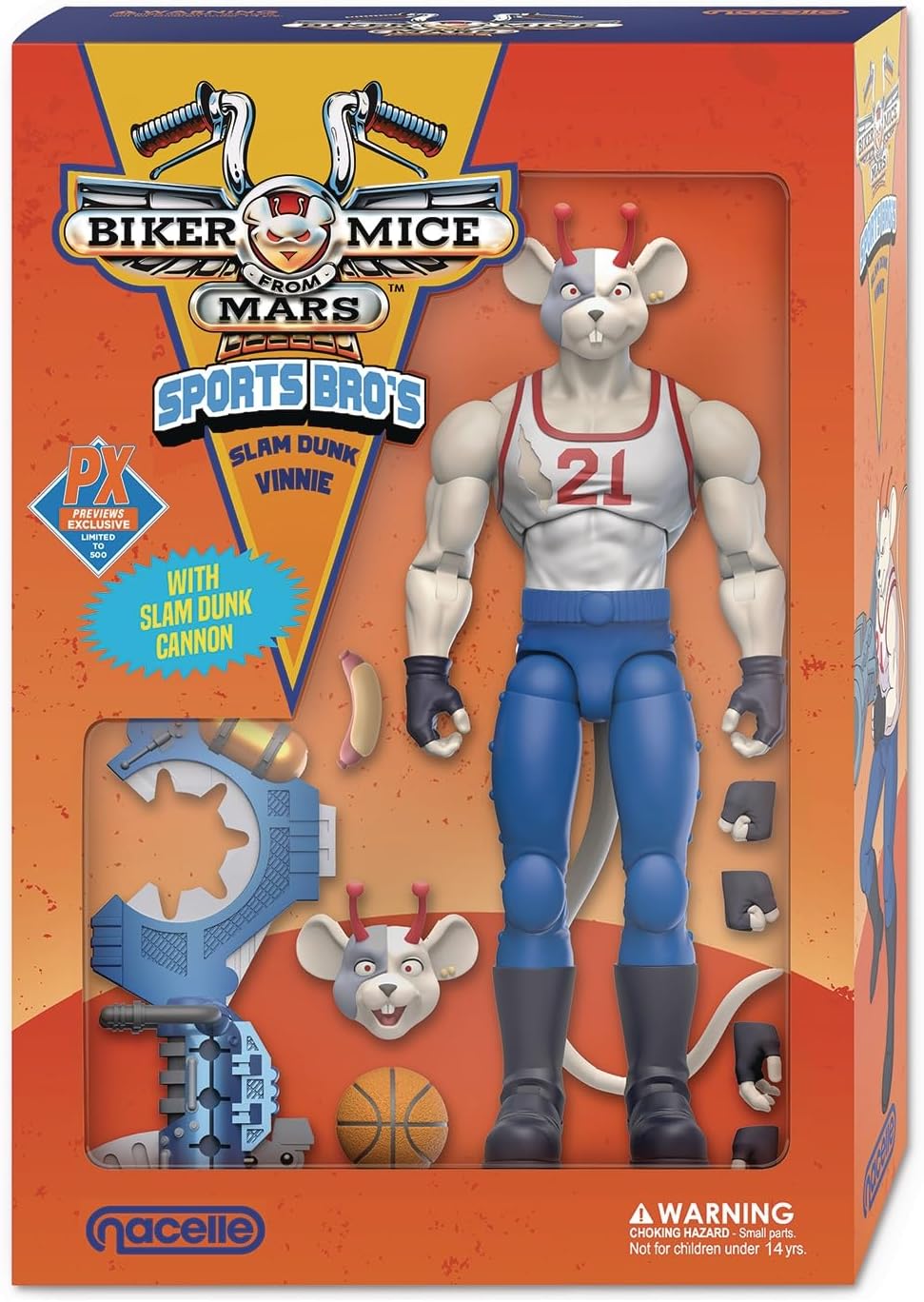 Vinnie Slam Dunk Figura de Acción Motorratones Biker Mice from Mars Sports Bro´s Nacelle 18 Cm