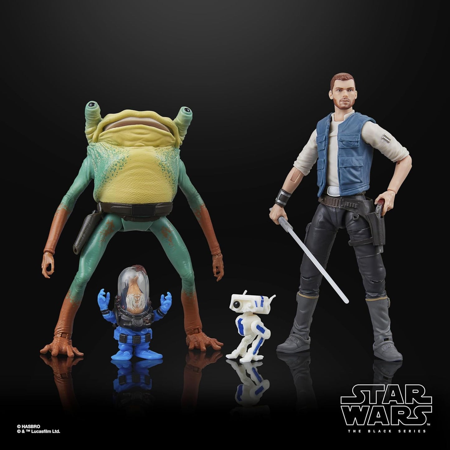 Cal Kestis Turgle & Skoova Stev Pack Figuras de Acción Star Wars Jedi Survivor Black Series 16 Cm