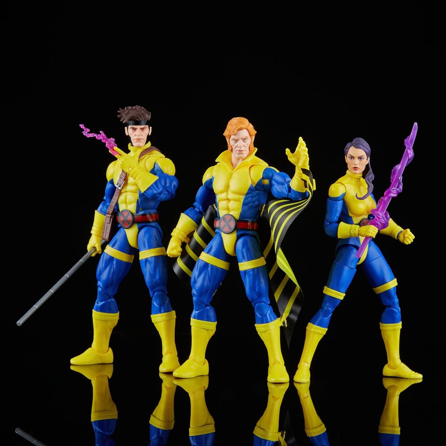 Gambit Banshee y Psylocke Figura de Acción X Men 60 Anniversary Marvel Legends Retro Hasbro 16 Cm
