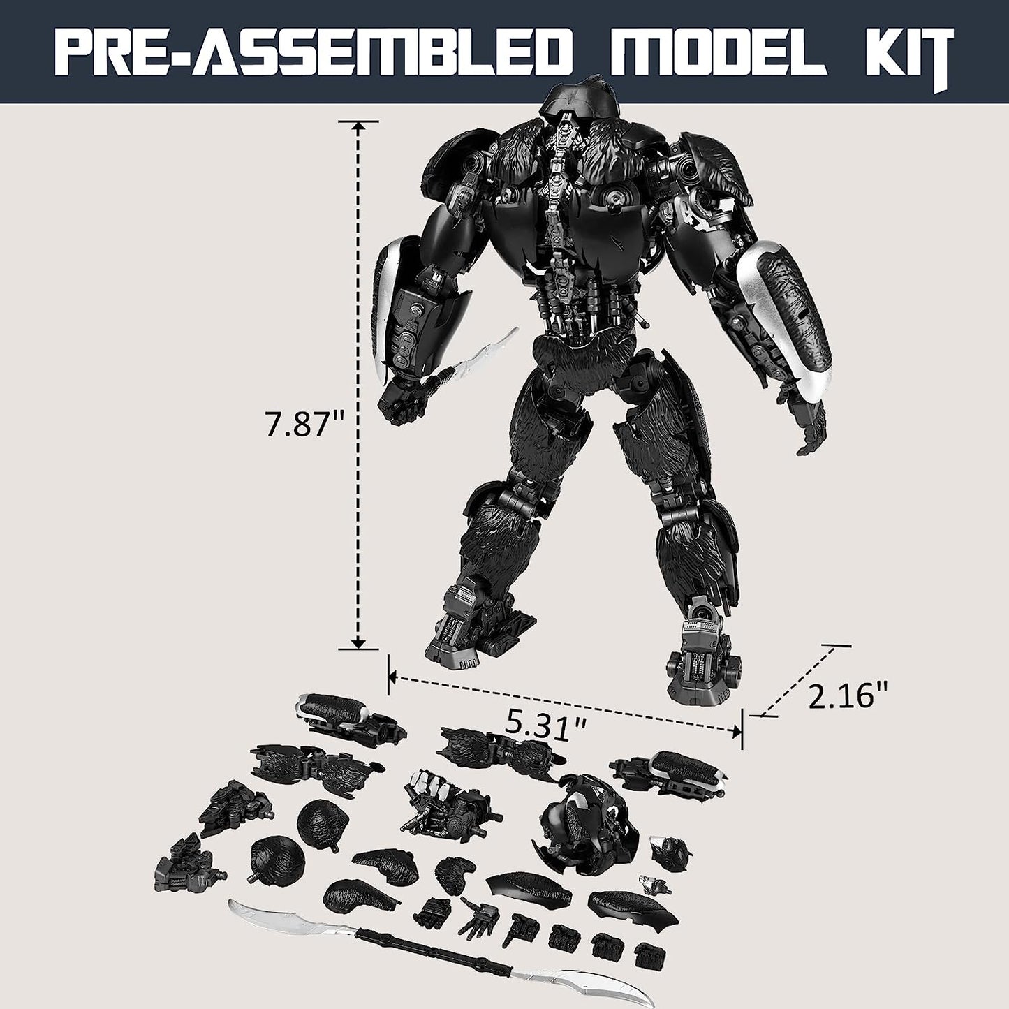 Optimus Primal Figura de Acción Transformers Rise Of The Beasts Yolopark Transformers Model Kit AMK Series Hasbro 20 Cm
