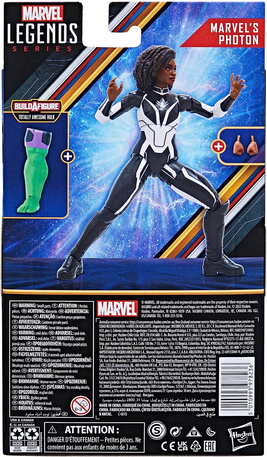 Monica Rambeau Figura De Acción The Marvels Marvel Legends Hasbro 16 Cm BAF Hulk