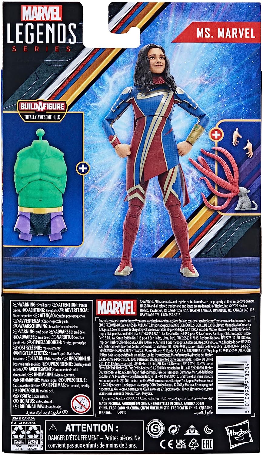 Ms Marvel Figura De Acción The Marvels Marvel Legends Hasbro 16 Cm BAF Hulk