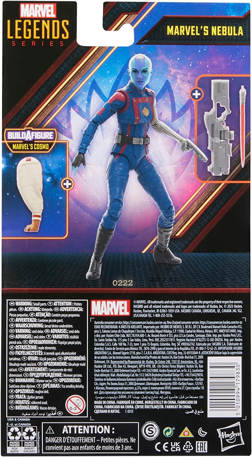 Nebula Figura De Acción Guardians Of The Galaxy Volume 3 Marvel Legends Hasbro 16 Cm