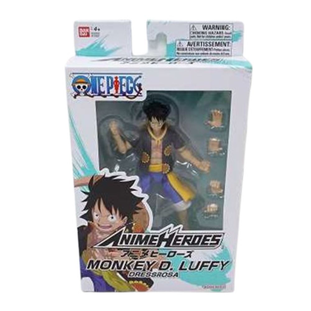 Monkey D Luffy Dressrosa Figura Acción One Piece Anime Heroes Bandai 16 Cm