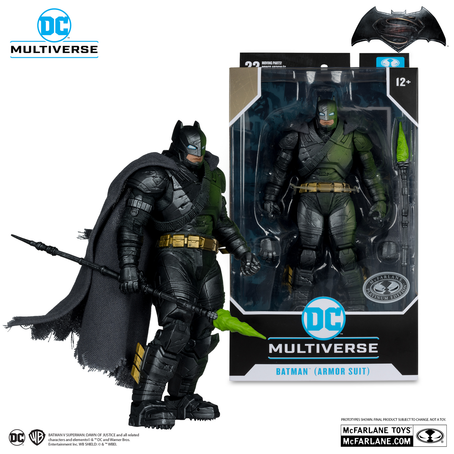 Batman Armor Suit Platinum Edition Figura de Acción BVS Dawn Of Justice Dc Mcfarlane Toys 19 C