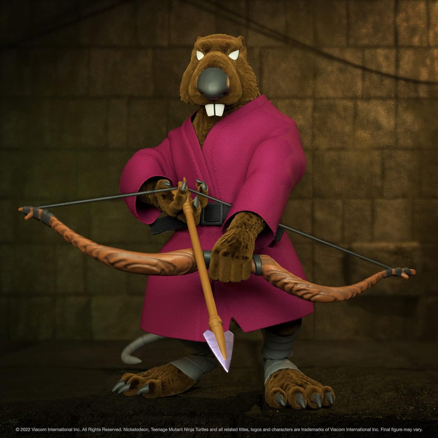 Splinter Flocked Figura de Acción Tortugas Ninja TMNT Super7 Ultimate
