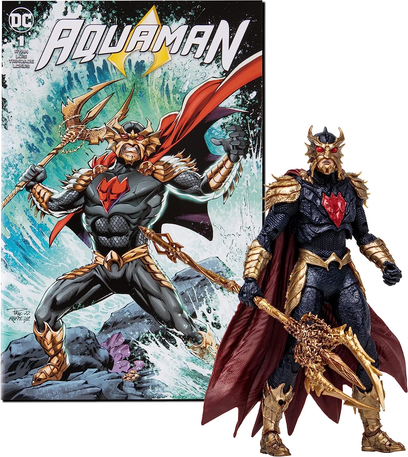 Ocean Master Comic Clásico Figura De Acción Aquaman Comic Dc Mcfarlane Toys 19 Cm