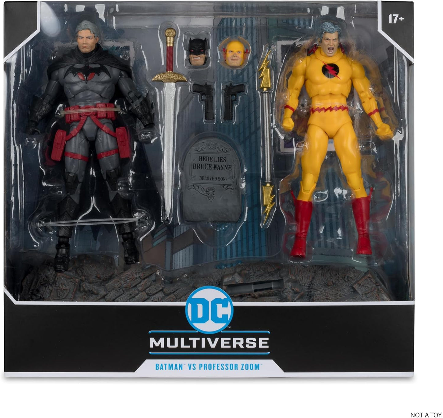 Pack Batman Thomas Wayne Vs Professor Zoom Figura de Acción Flashpoint Dc Mcfarlane Toys 18 Cm