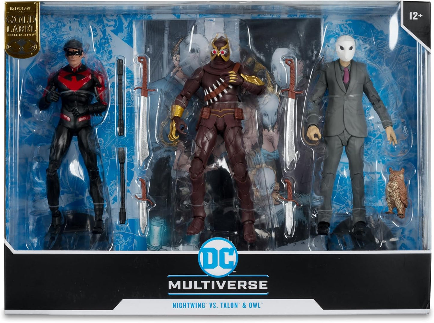 Nightwing Vs Talon & Owl Figura De Acción Pack Gold Label Batman Dc Multiverse Mcfarlane Toys 18 cm