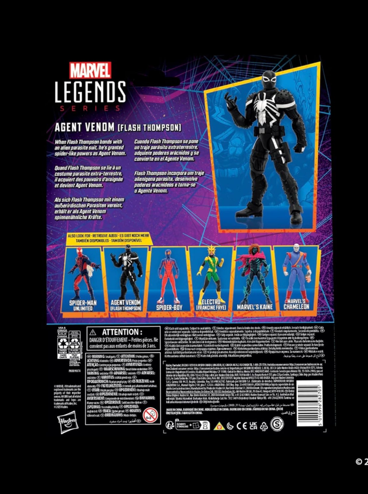 Agent Venom Flash Thompson Figura De Acción Spiderman Classic Vintage Marvel Legends 16 C