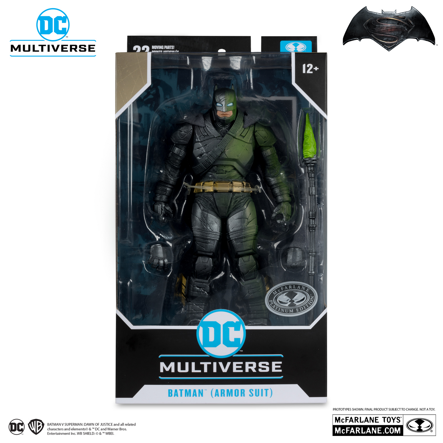 Batman Armor Suit Platinum Edition Figura de Acción BVS Dawn Of Justice Dc Mcfarlane Toys 19 C