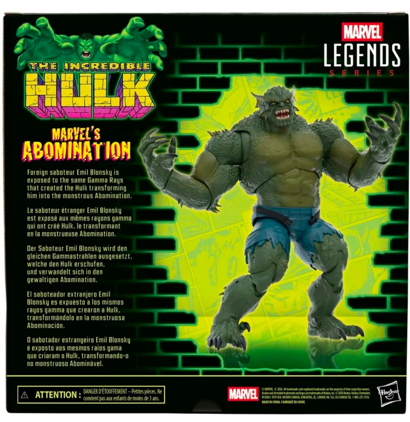 Abomination Figura de Accion The Incredible Hulk Marvel Legends 22 Cm