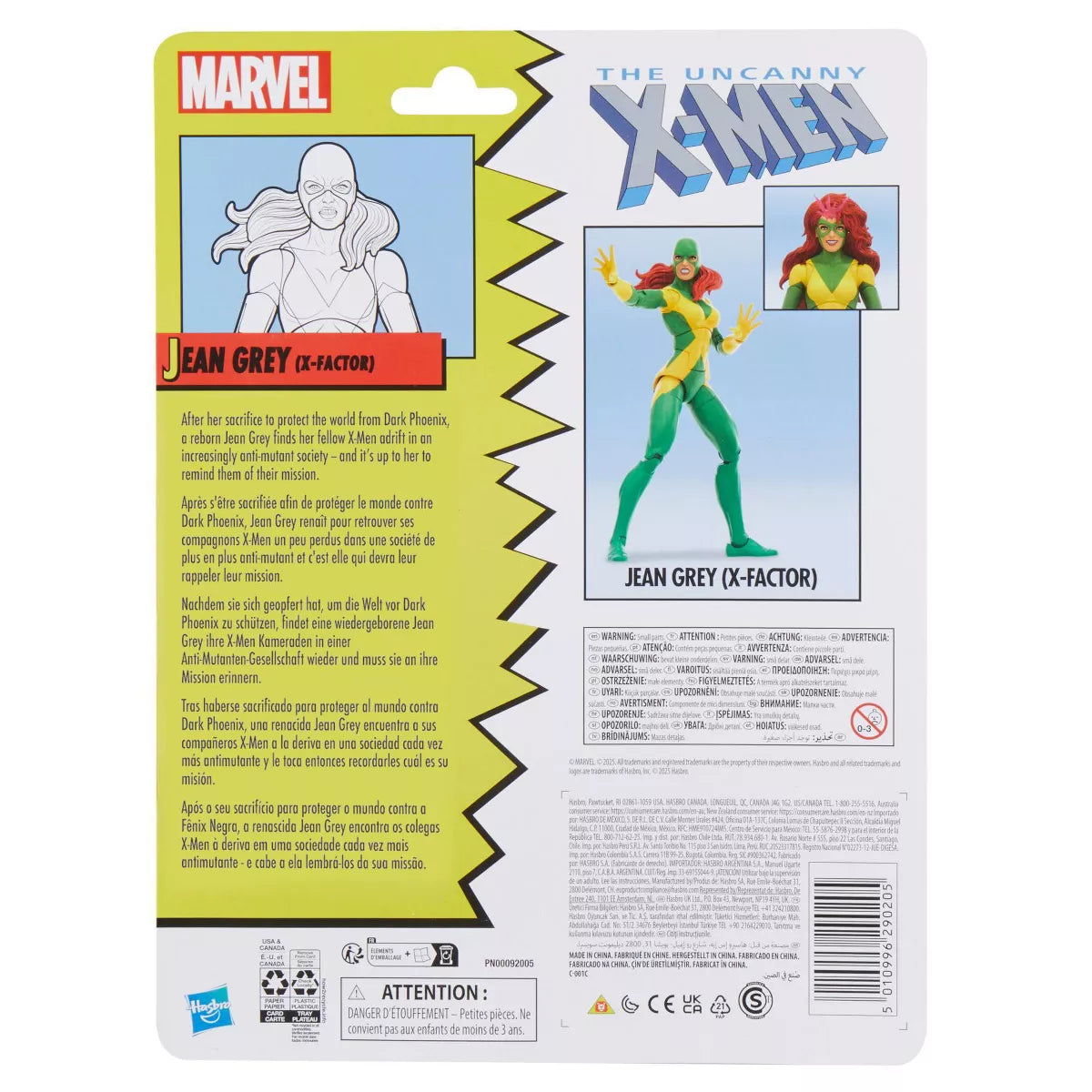 Jean Grey X Force Figura de Acción X Men Uncanny Marvel Legends Retro Hasbro 16 Cm