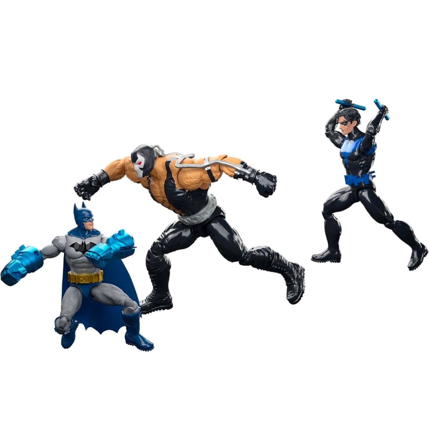 3 Pack Batman & Nightwing Vs Bane Figuras De Accion DC Premier Mattel 17 Cm