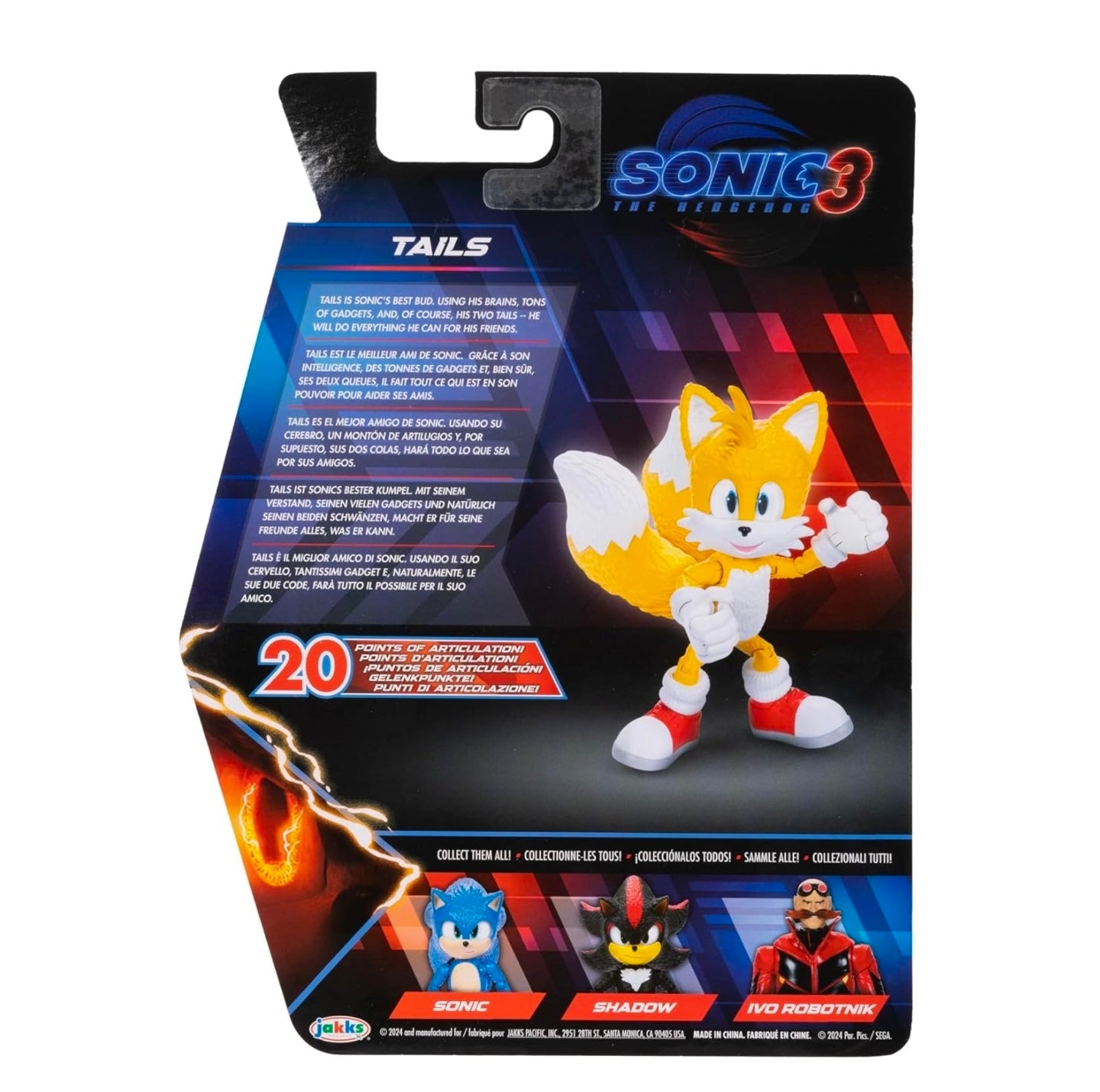 Tails Figura de Accion Sonic 3 The Movie Jakks Pacific 11 Cm