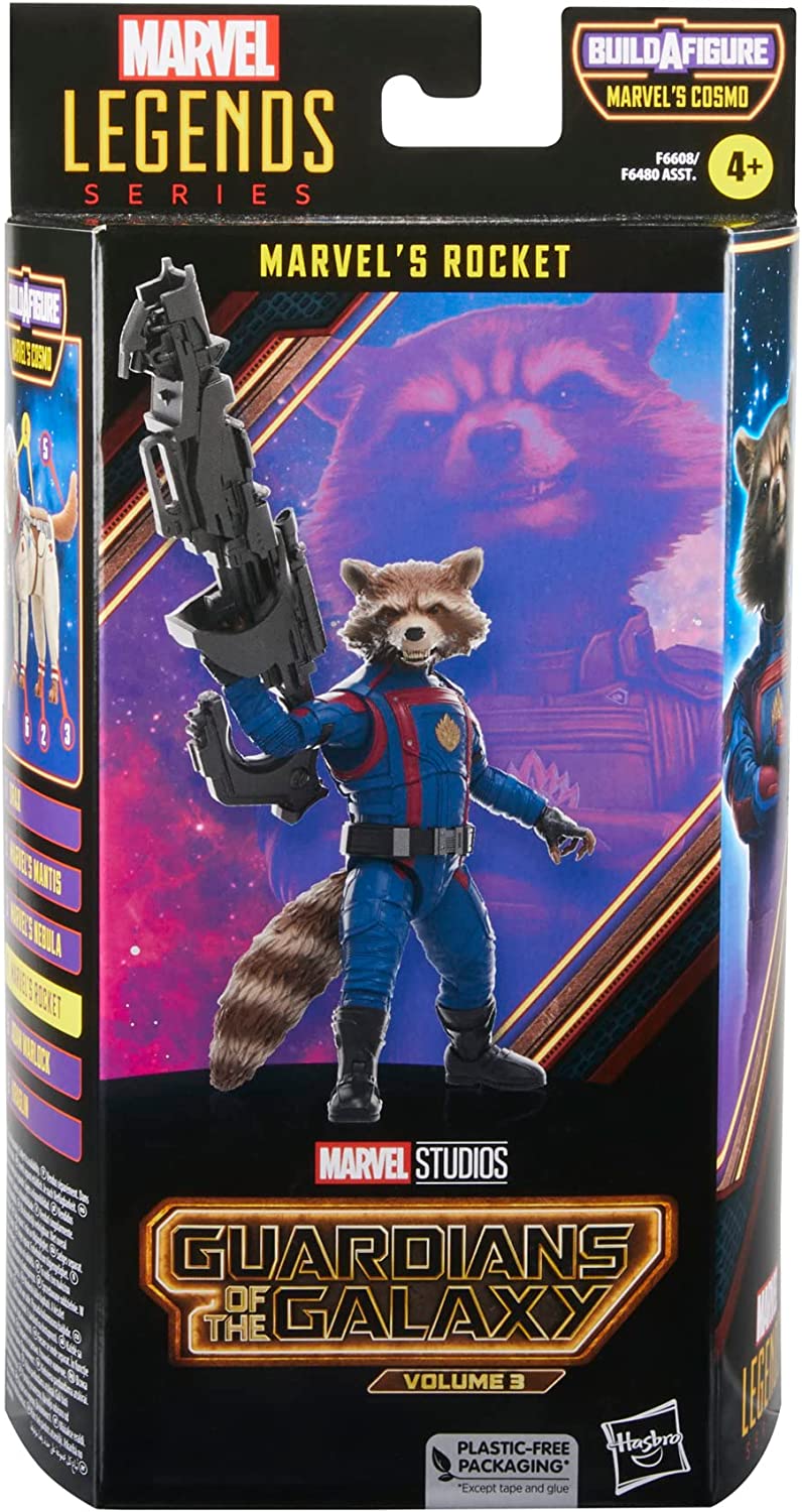 Rocket Figura De Acción Guardians Of The Galaxy Volume 3 Marvel Legends Hasbro 16 Cm BAF Cosmo