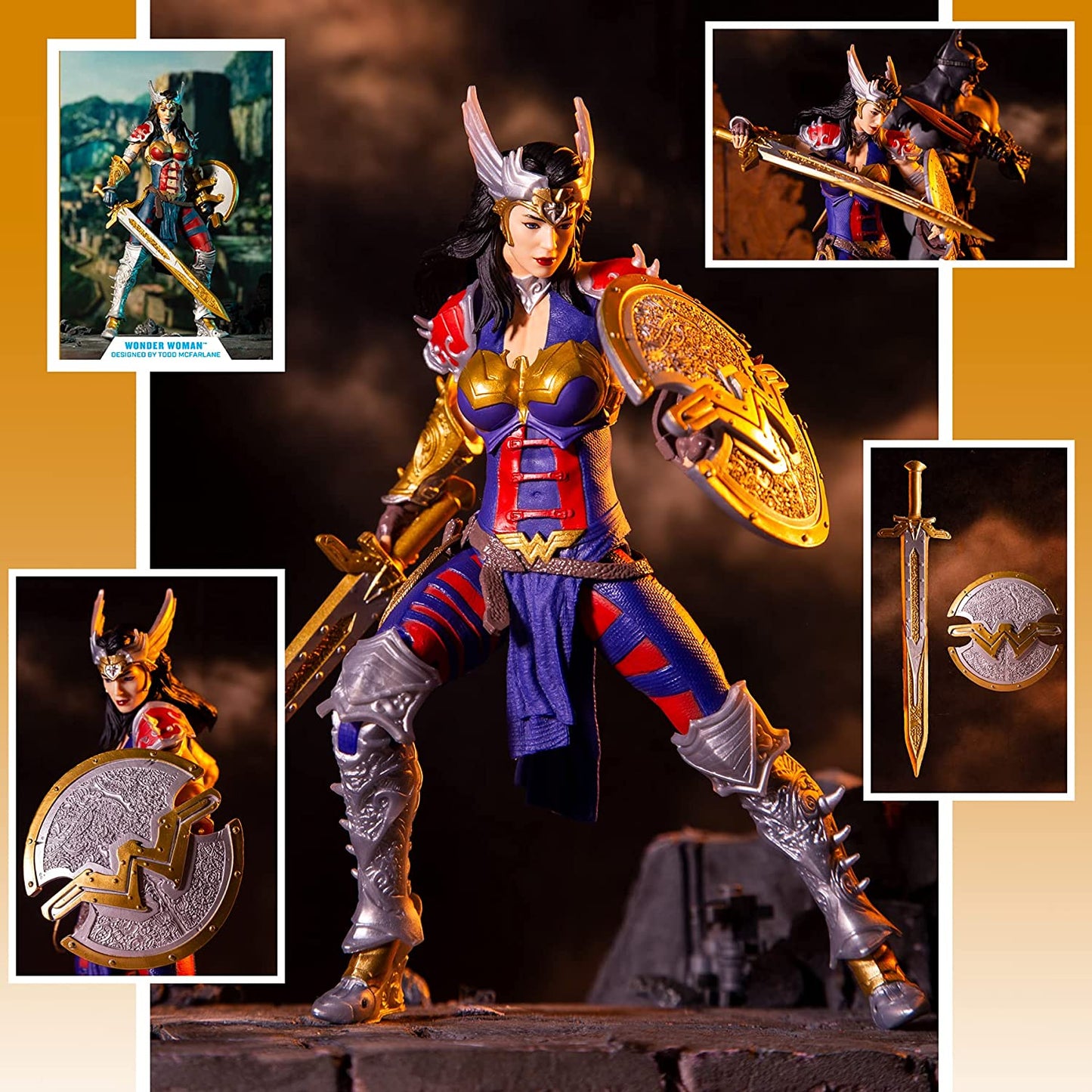 Wonder Woman Designed by Todd Mcfarlane Figura de Accion Dc Liga De La Justicia Mcfarlane Toys 18 Cm