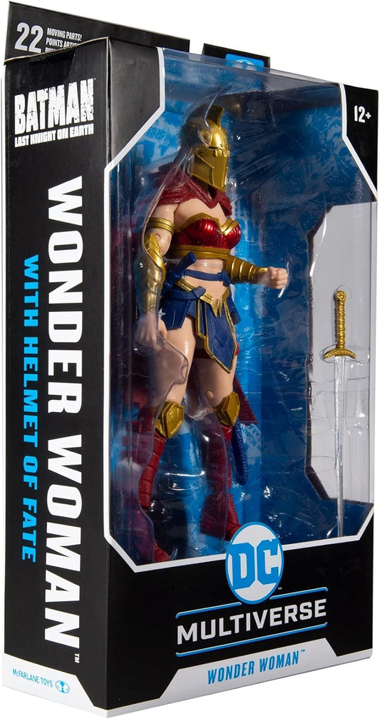 Wonder Woman With Helmet Of Fate Figura de Acción Batman Last Knight On Earth Dc Multiverse Mcfarlane Toys 18 Cm