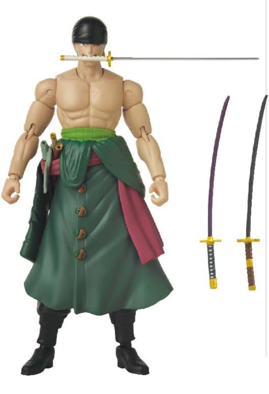 Zoro Roronoa Three Sword Style Figura De Acción One Piece Anime Heroes Bandai 16 Cm