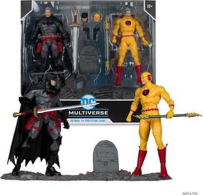 Pack Batman Thomas Wayne Vs Professor Zoom Figura de Acción Flashpoint Dc Mcfarlane Toys 18 Cm
