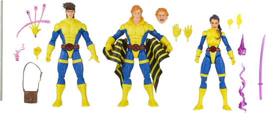 Gambit Banshee y Psylocke Figura de Acción X Men 60 Anniversary Marvel Legends Retro Hasbro 16 Cm