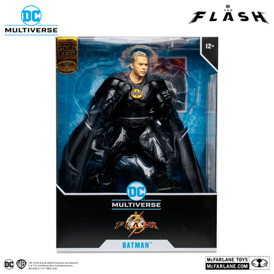Batman Michael Keaton Statue Gold Label Figura Statue The Flash Movie Dc Multiverse Mcfarlane Toys 30 cm