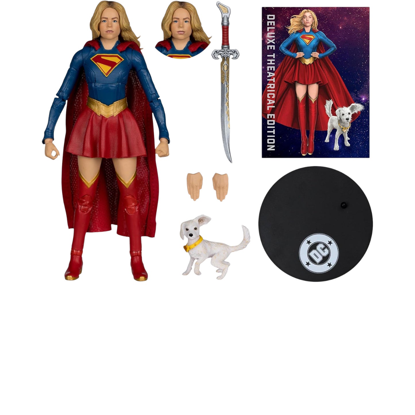 Supergirl & Puppy Krypto Figura de Accion Supergirl Theatrical Movie DC Mcfarlane 17 Cm