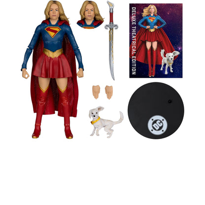 Supergirl & Puppy Krypto Figura de Accion Supergirl Theatrical Movie DC Mcfarlane 17 Cm