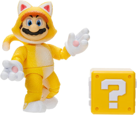 Super Mario Bros Cat Mario Figura de Acción Super Mario Galaxy Movie Nintendo Jakks Pacific 13 cm