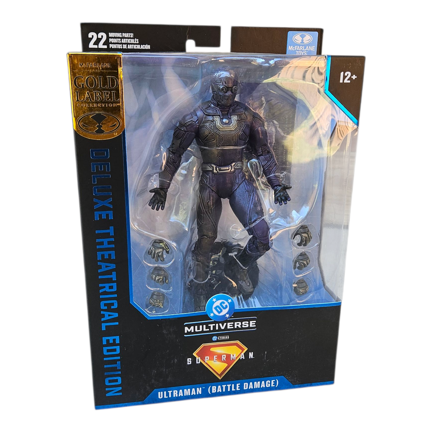 Ultraman Battle Damaged Gold Label Figura de Acción Superman 2025 Deluxe Theatrical Edition Mcfarlane 17 cm