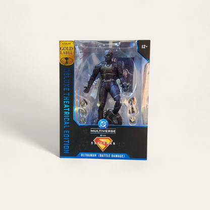 Ultraman Battle Damaged Gold Label Figura de Acción Superman 2025 Deluxe Theatrical Edition Mcfarlane 17 cm