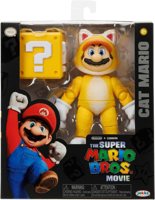 Super Mario Bros Cat Mario Figura de Acción Super Mario Galaxy Movie Nintendo Jakks Pacific 13 cm