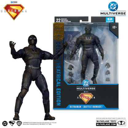 Ultraman Battle Damaged Gold Label Figura de Acción Superman 2025 Deluxe Theatrical Edition Mcfarlane 17 cm