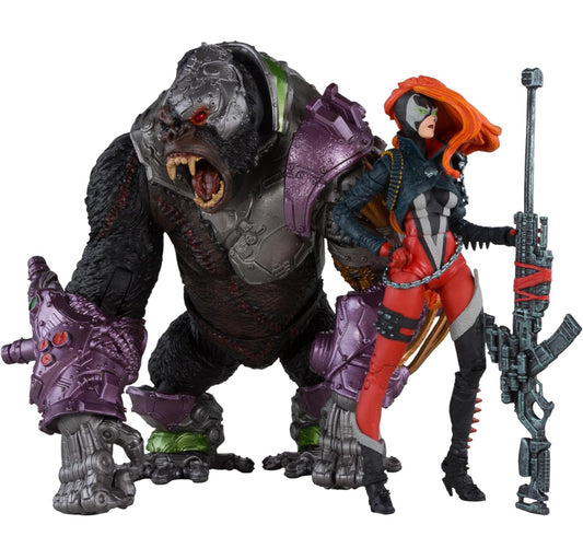 She Spawn & Cygor 2 Pack Figuras de Acción Spawn Mcfarlane Toys Gold Label