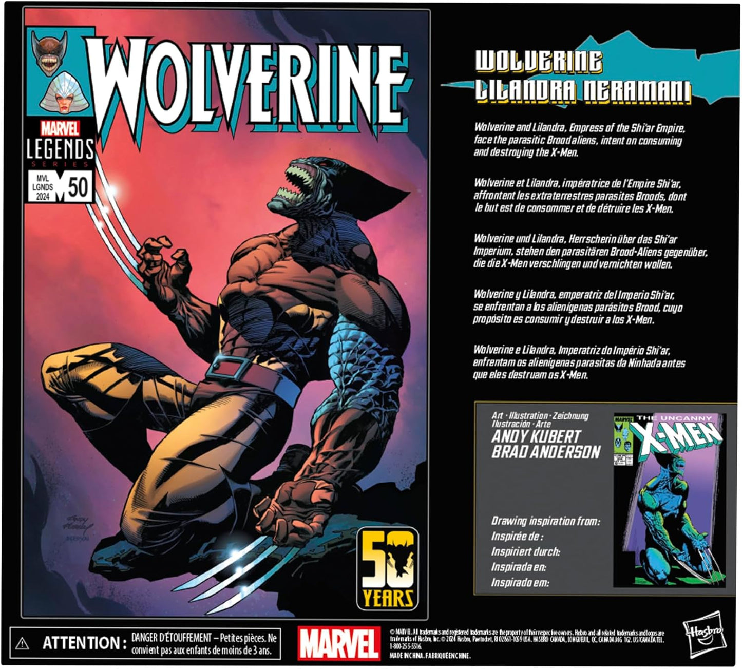 Wolverine Vs Lilandra Neramani Figura de Acción X Men Marvel Legends 15 Cm