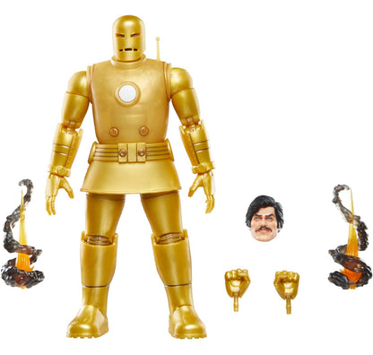 Iron Man Model 01 Gold Figura De Acción Retro Marvel Legends 17 Cm