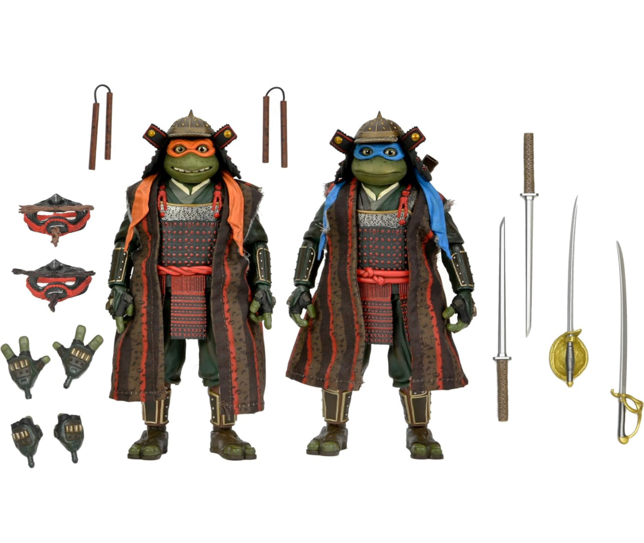 Michelangelo & Leonardo Pack Figuras De Acción Teenage Mutant Ninja Turtles In Time 3 Neca 18 Cm