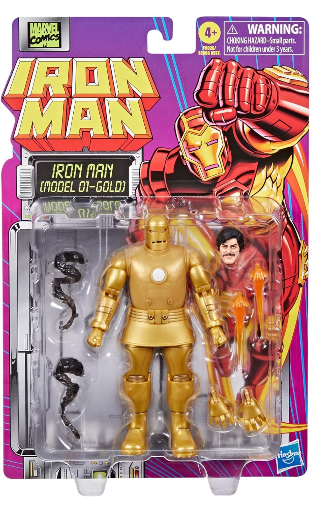 Iron Man Model 01 Gold Figura De Acción Retro Marvel Legends 17 Cm