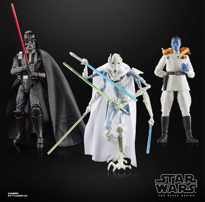 3 Pack Darth Vader & Gr Grievous & Grand Admiral Thrawn Figuras Star Wars Masters Of Evil Black Series 1/12
