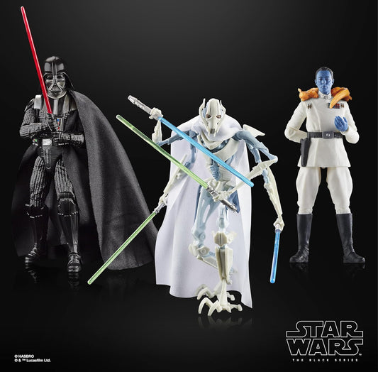 3 Pack Darth Vader & Gr Grievous & Grand Admiral Thrawn Figuras Star Wars Masters Of Evil Black Series 1/12