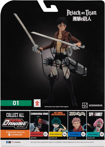 Eren Jaeger Figura de Acción Attack On Titan Jazwares Total Anime 16 Cm
