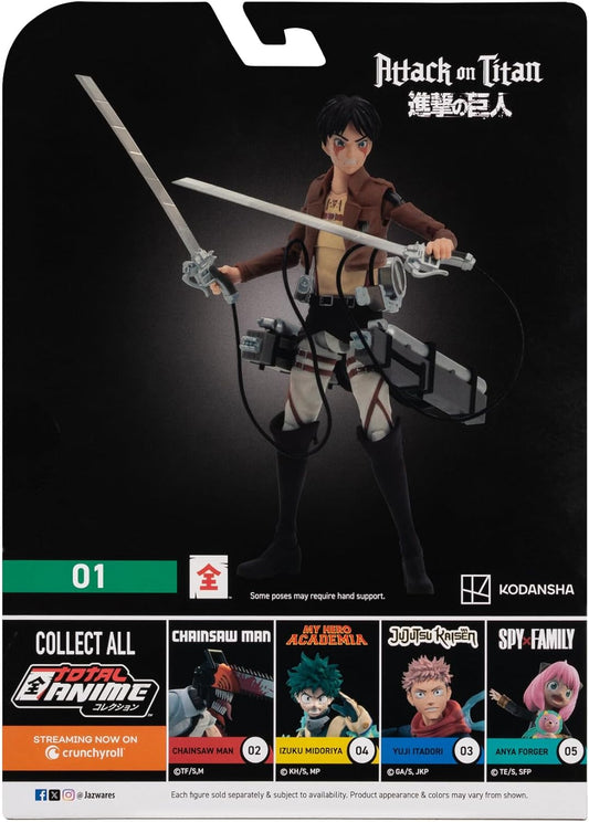 Eren Jaeger Figura de Acción Attack On Titan Jazwares Total Anime 16 Cm
