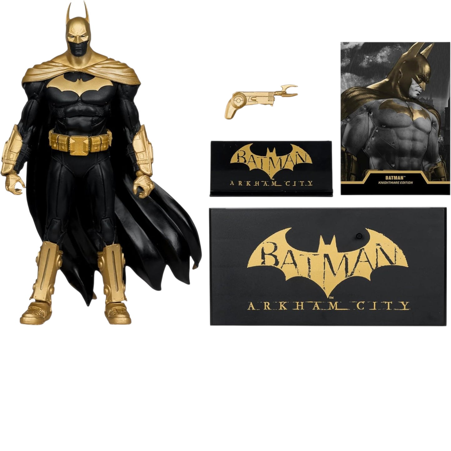 Batman Knightmare Edition Gold Label Figura de Acción Batman Arkham City Dc Mcfarlane Toys 18 Cm