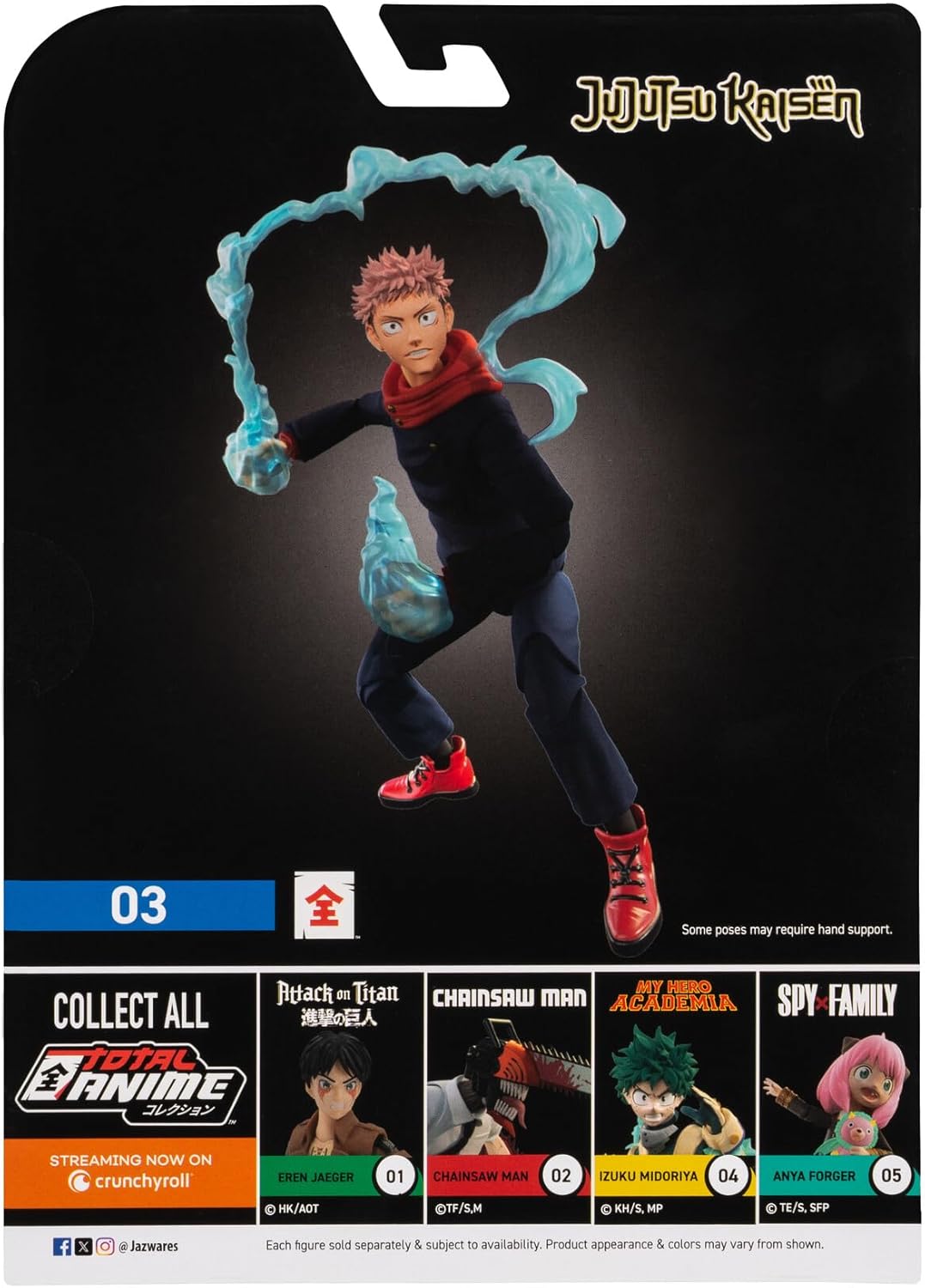 Yuji Itadori Figura de Acción jujutsu Kaisen Total Anime Jazwares 16 Cm
