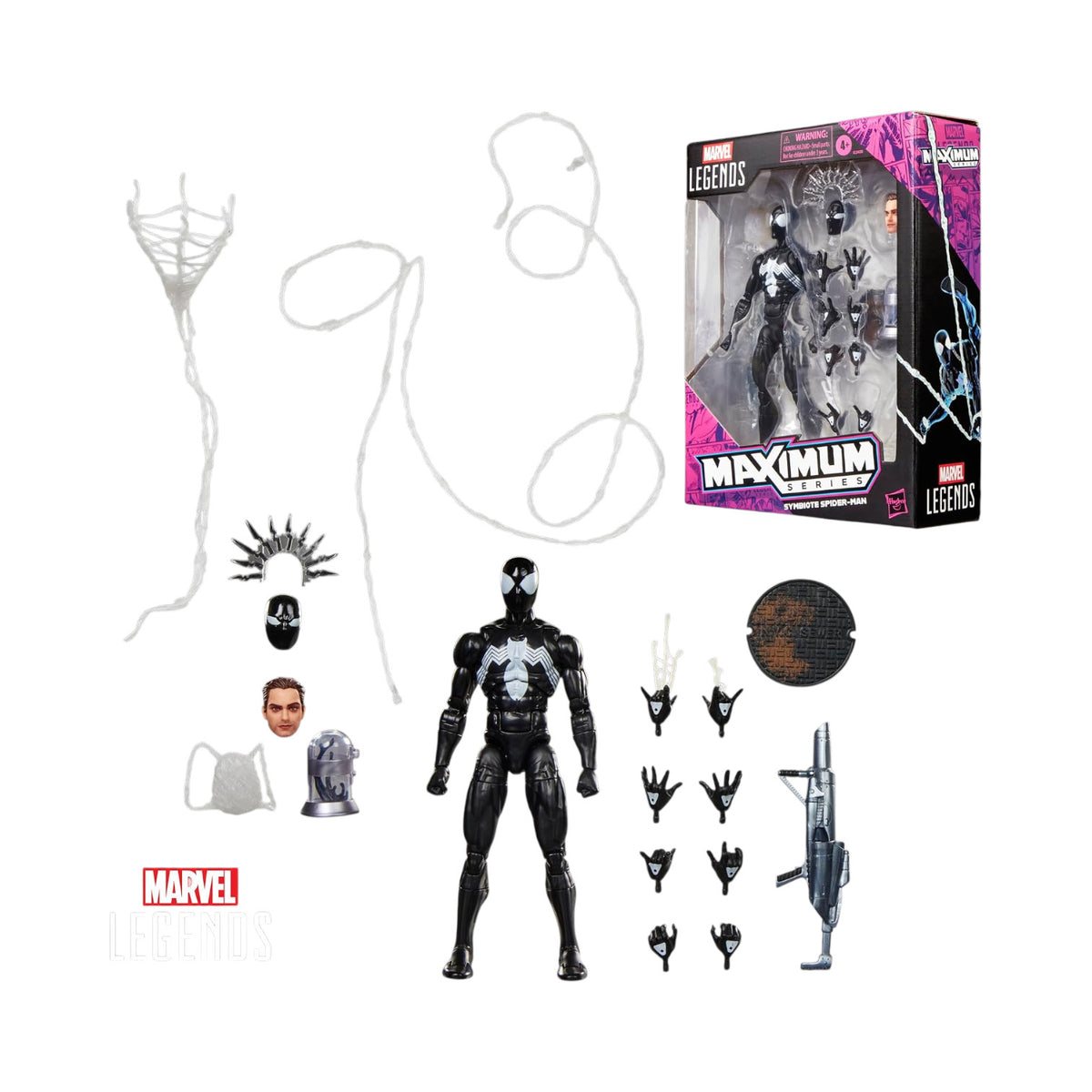 Symbiote Spiderman Figura de Acción Maximum Series Marvel Legends 16 Cm